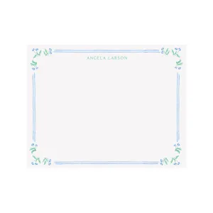 French Floral Border Personalized Stationery