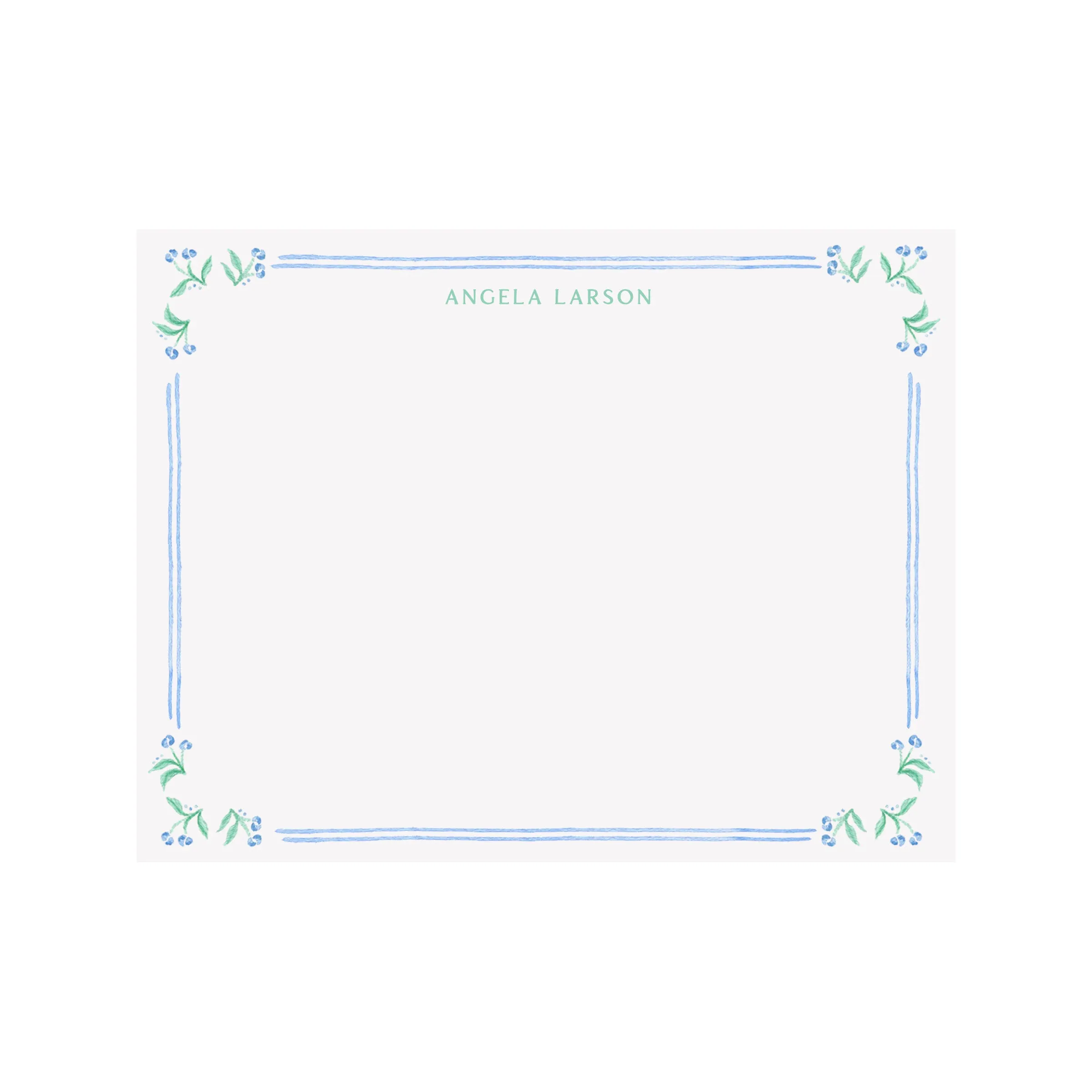 French Floral Border Personalized Stationery