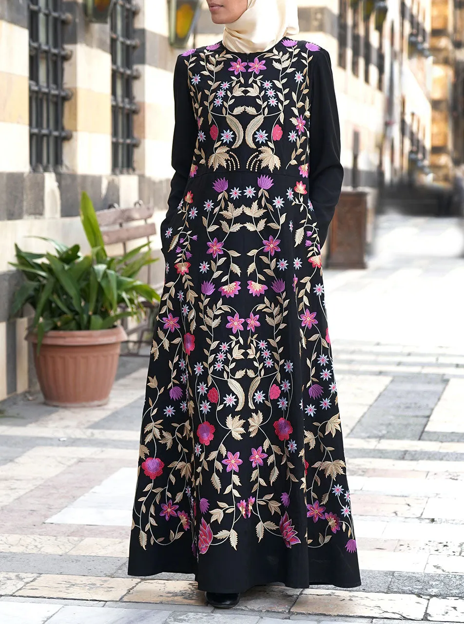 Full Embroidered Abaya Gown