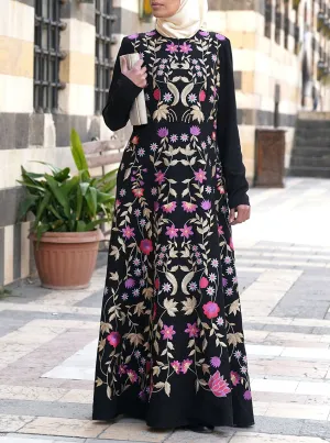 Full Embroidered Abaya Gown