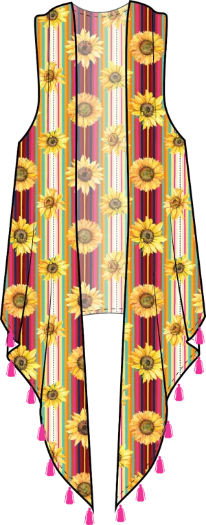 Girl's The Sunflower Vest with Red stripes