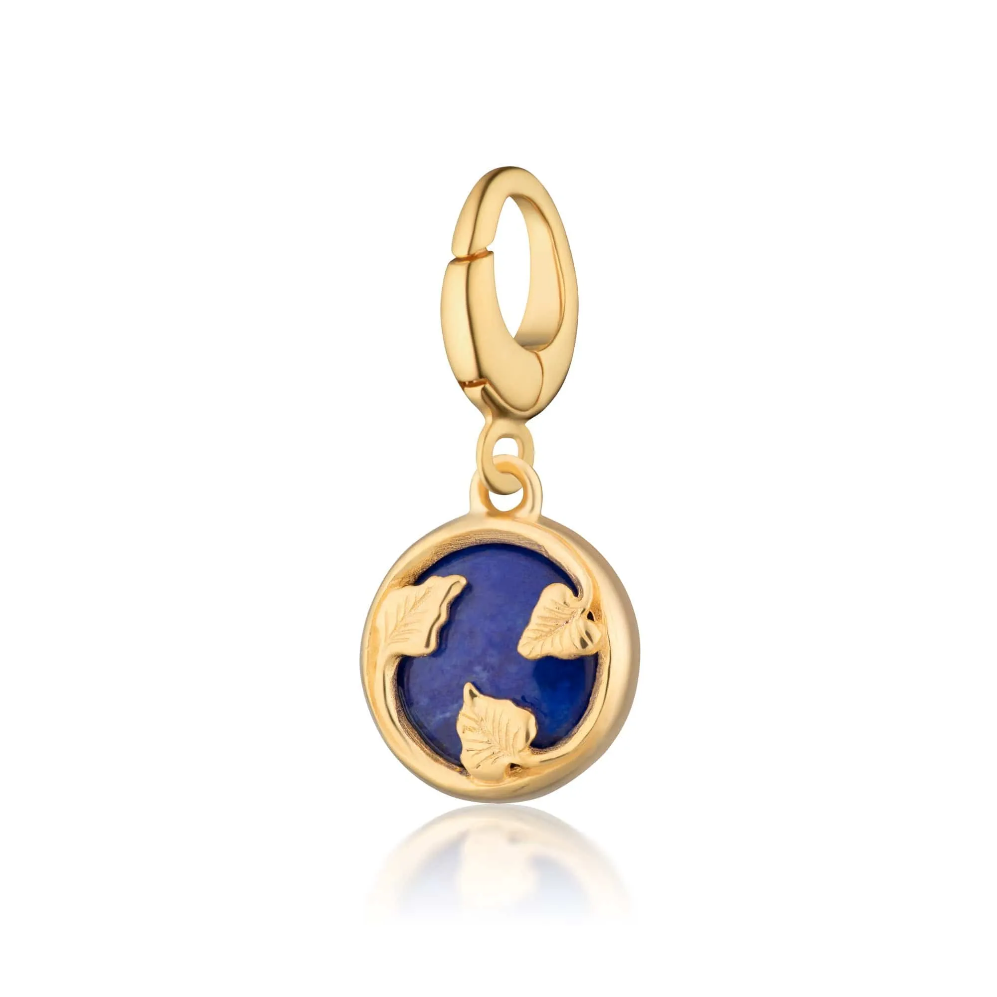 Gold Plated Blue Lapis Healing Stone Charm (Wisdom)