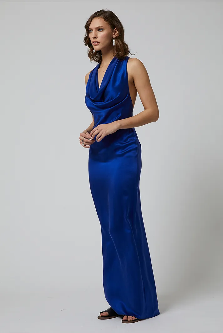 Halter-Neck Silk Gown