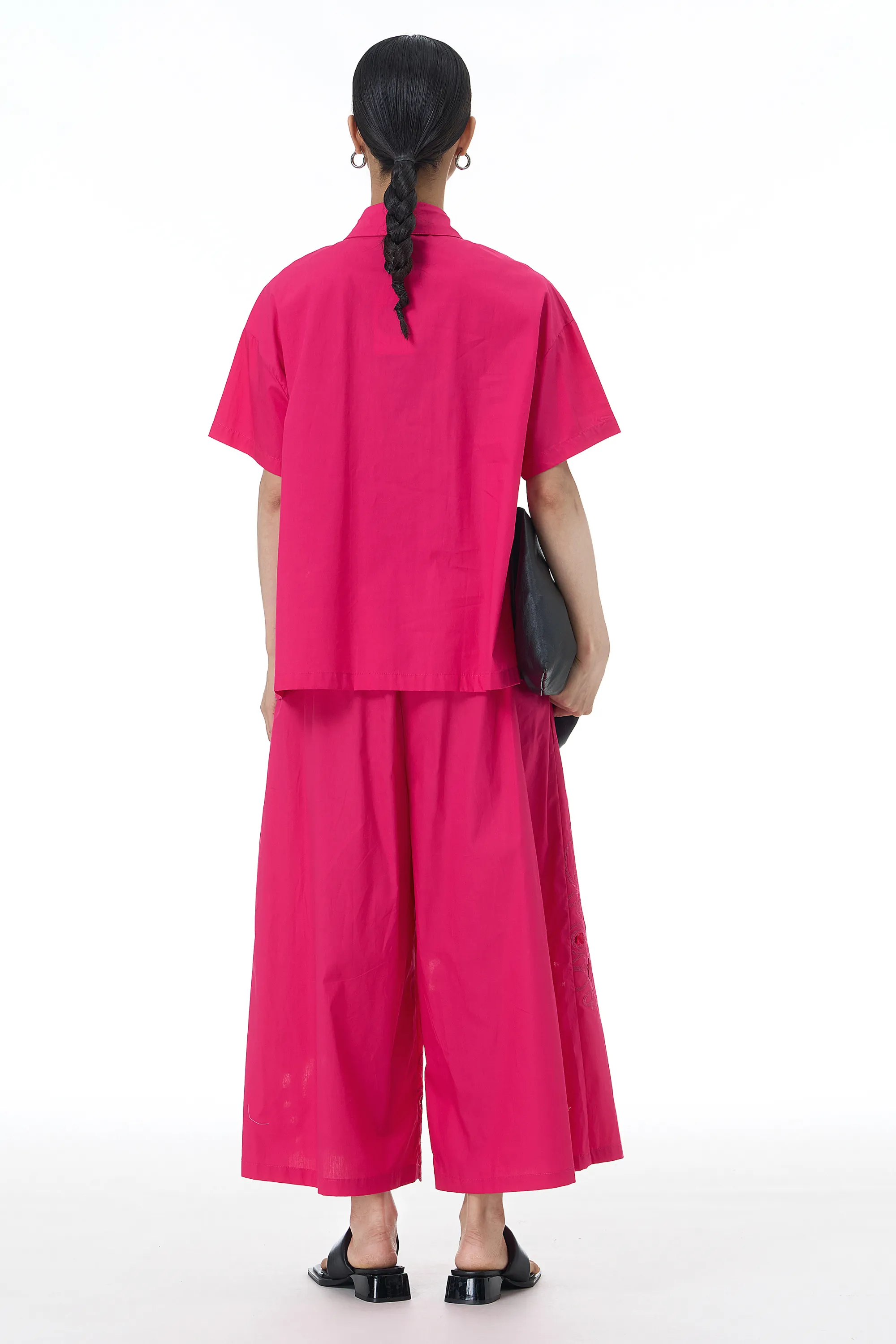 Hot Pink Cut Work Cotton Coord Set