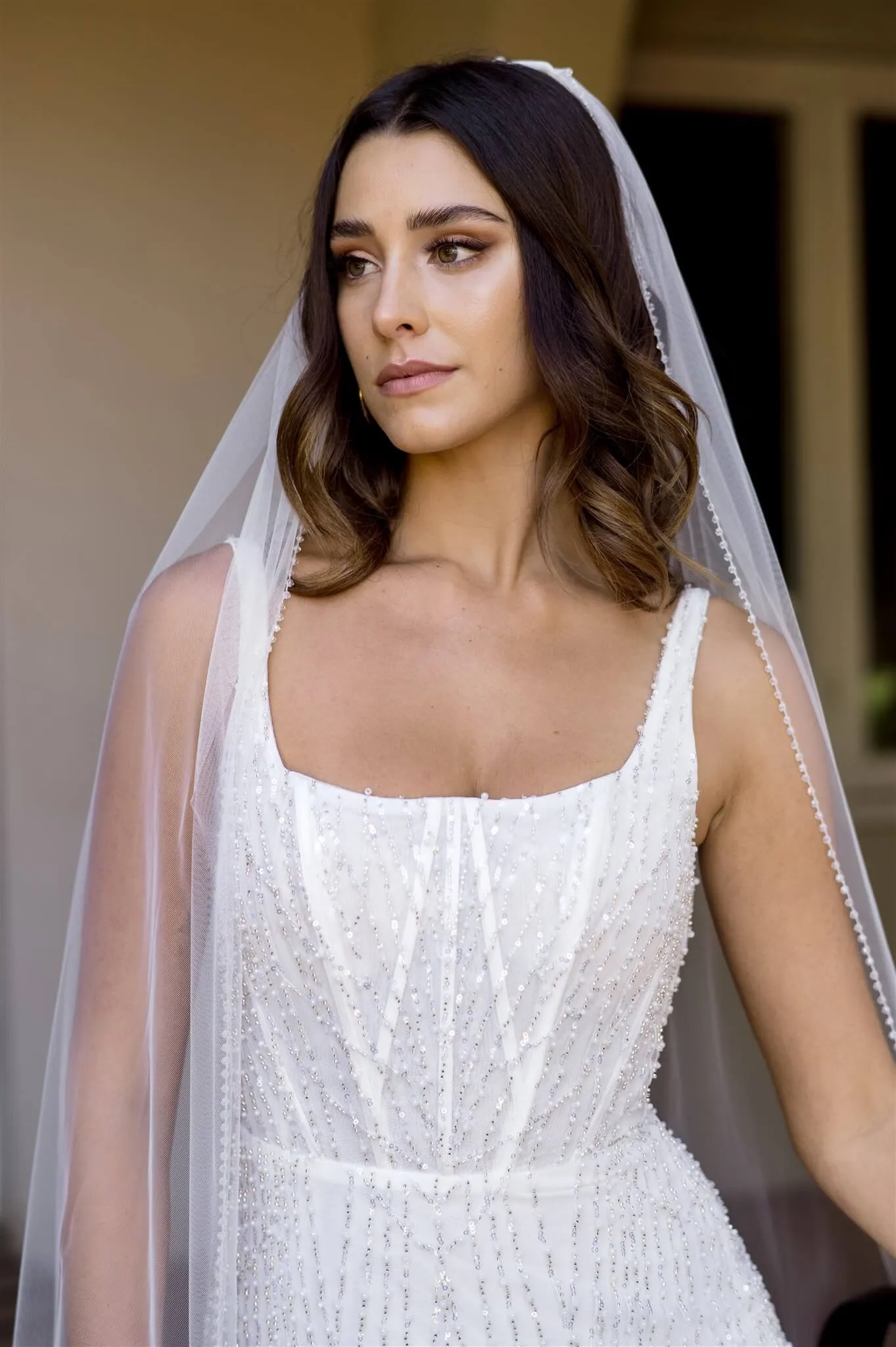 Krystal Beaded Edge Veil