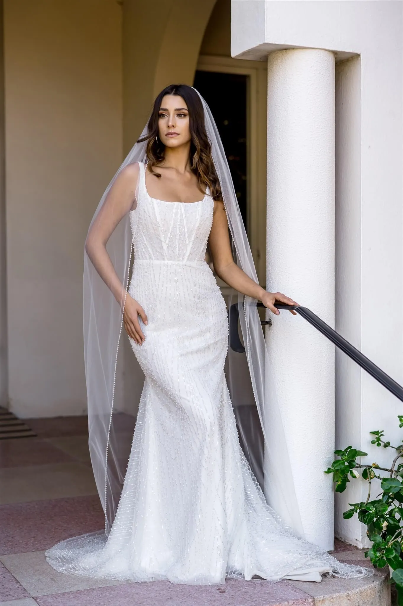 Krystal Beaded Edge Veil