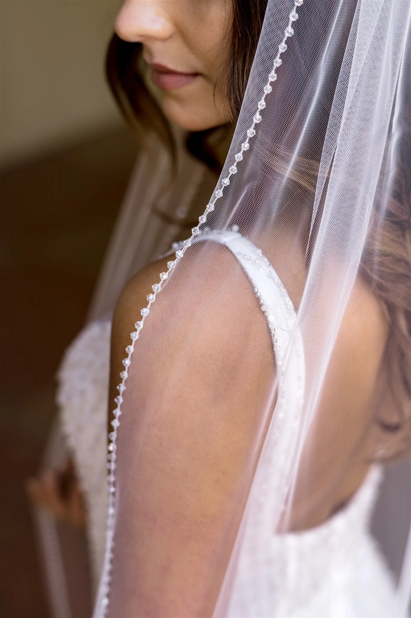 Krystal Beaded Edge Veil