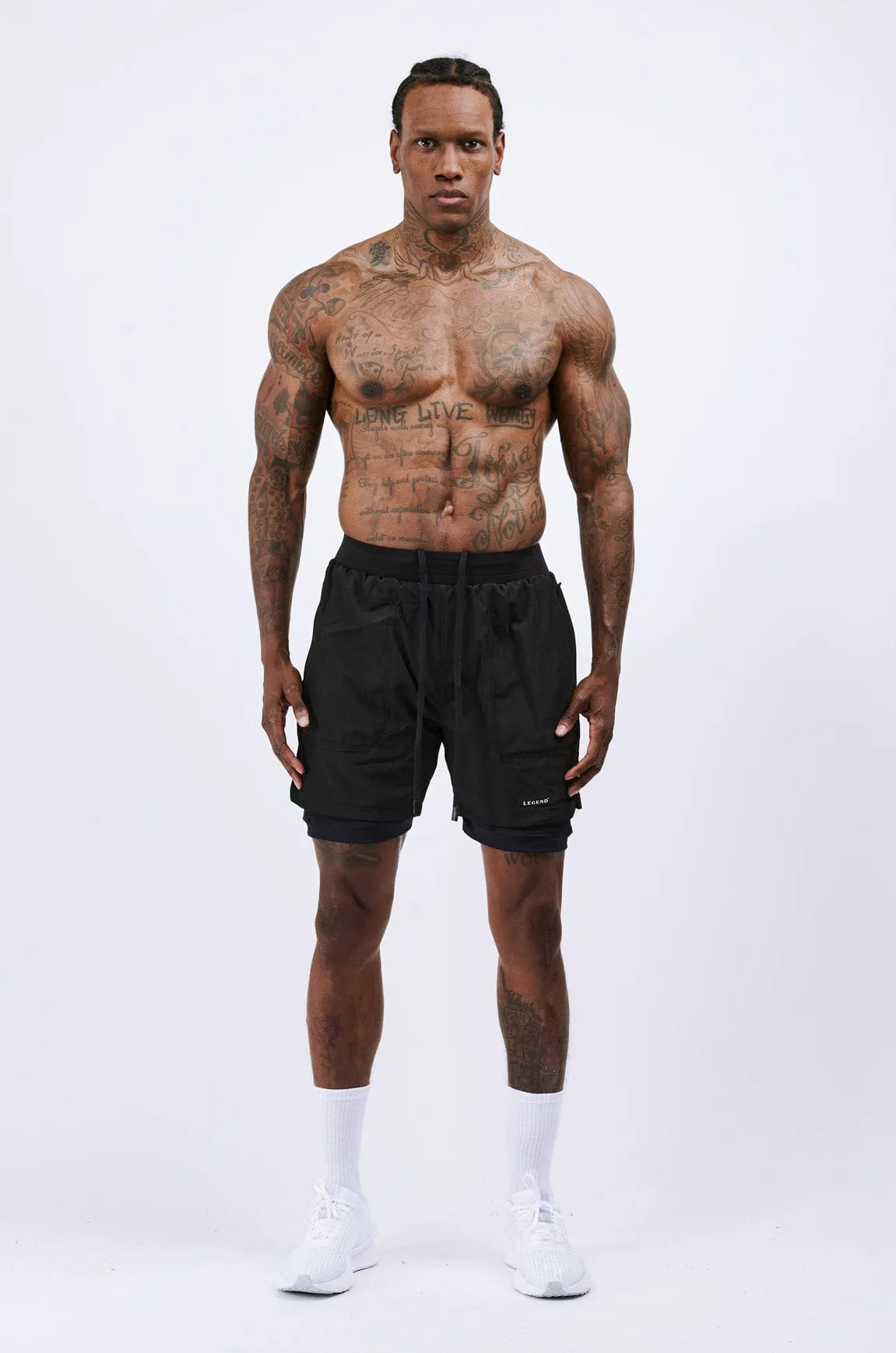 LEGEND ACTIVE DUAL LAYER SHORT - BLACK