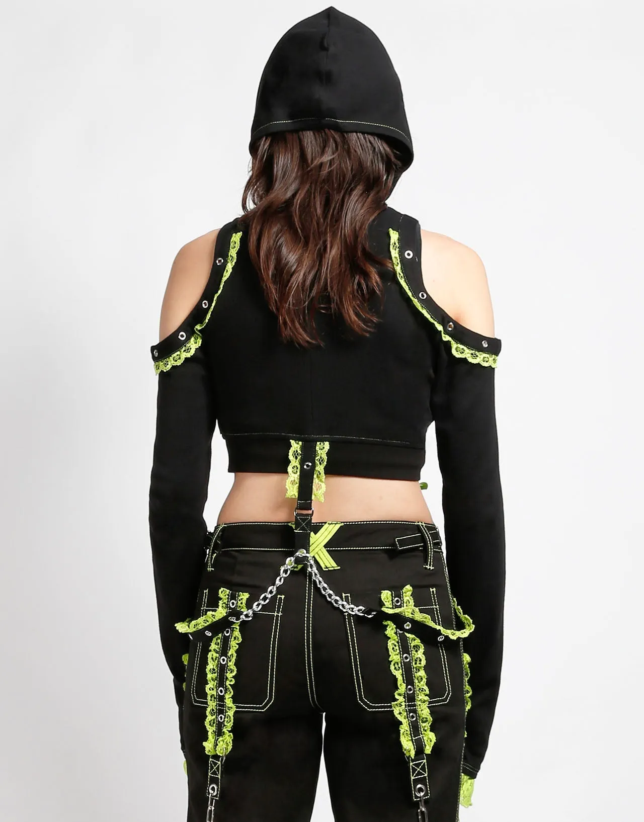 LOLITA CROP HOODY LIME