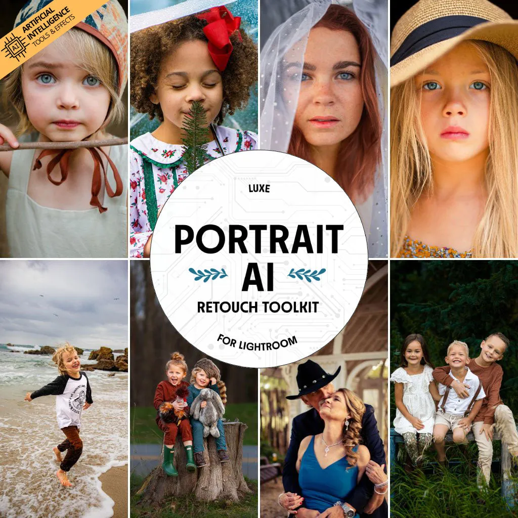 Luxe Portrait Artificial Intelligence (AI) Retouch Toolkit Lightroom Presets – Desktop