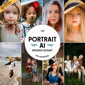 Luxe Portrait Artificial Intelligence (AI) Retouch Toolkit Lightroom Presets – Desktop