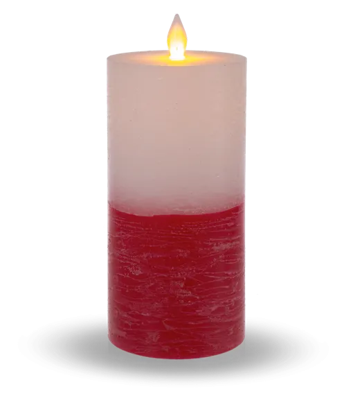 Luxury Lite Red and White/Green and White LED Wax Pillar Candle