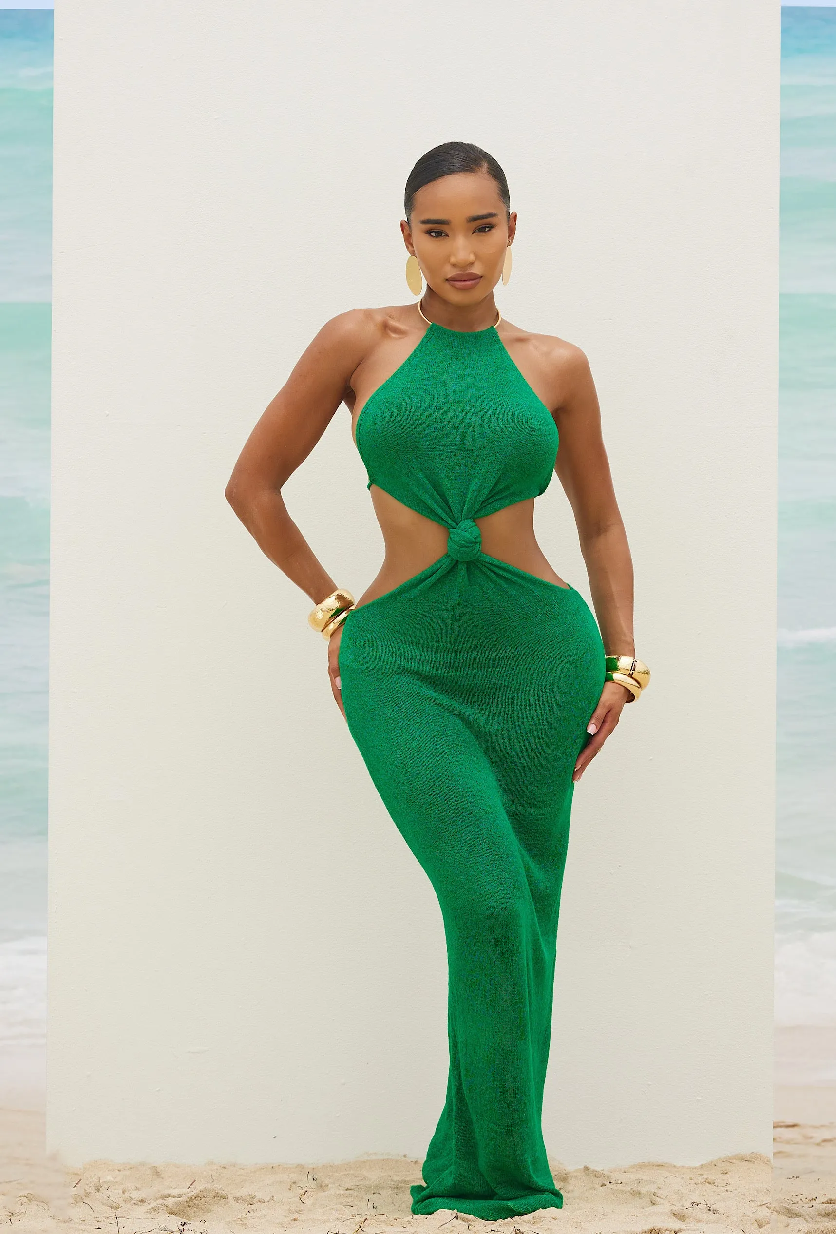 Matte Resort Amara Dress - Emerald