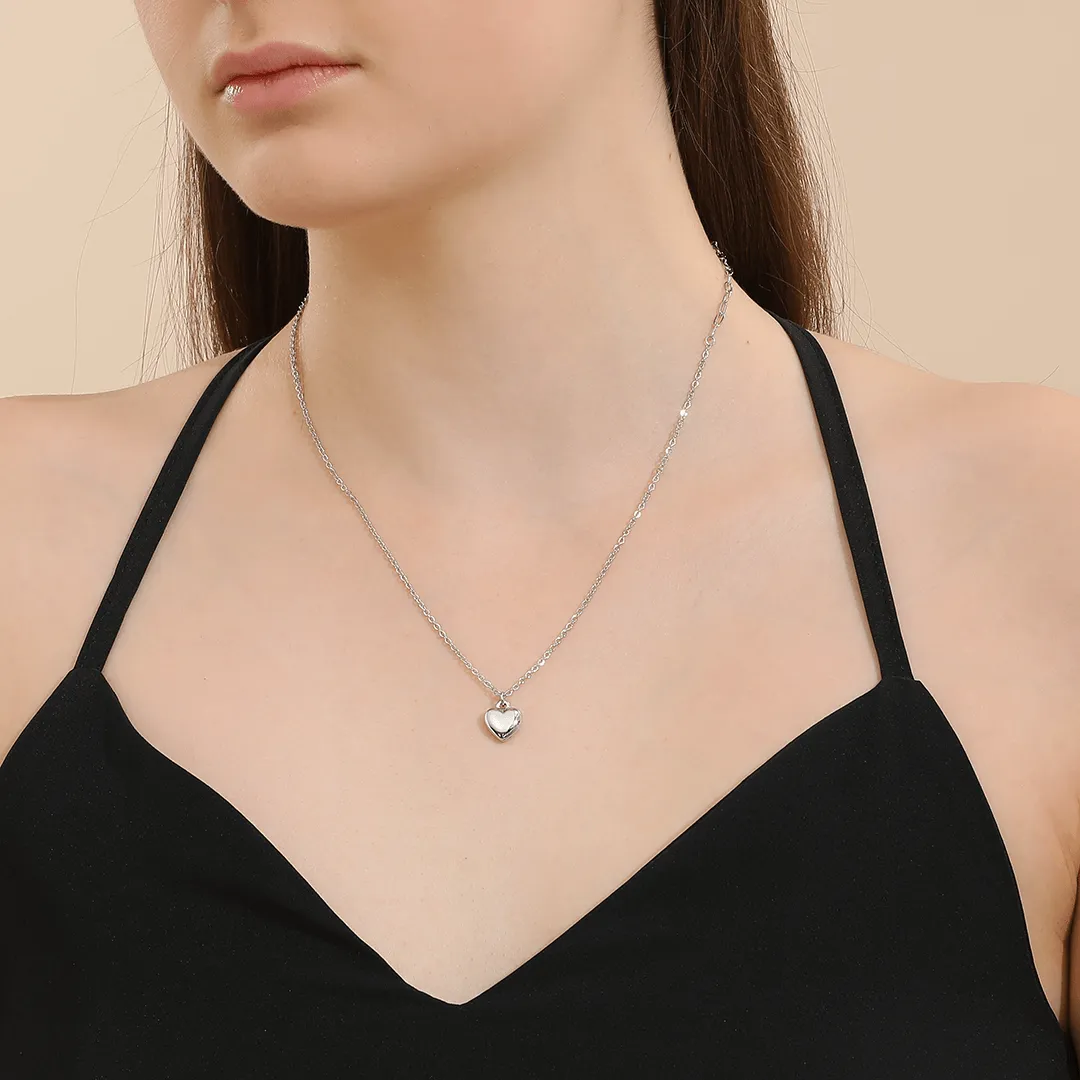 Memories: "HAPPY 60TH BIRTHDAY"| Heart Necklace | White Gold-Plated