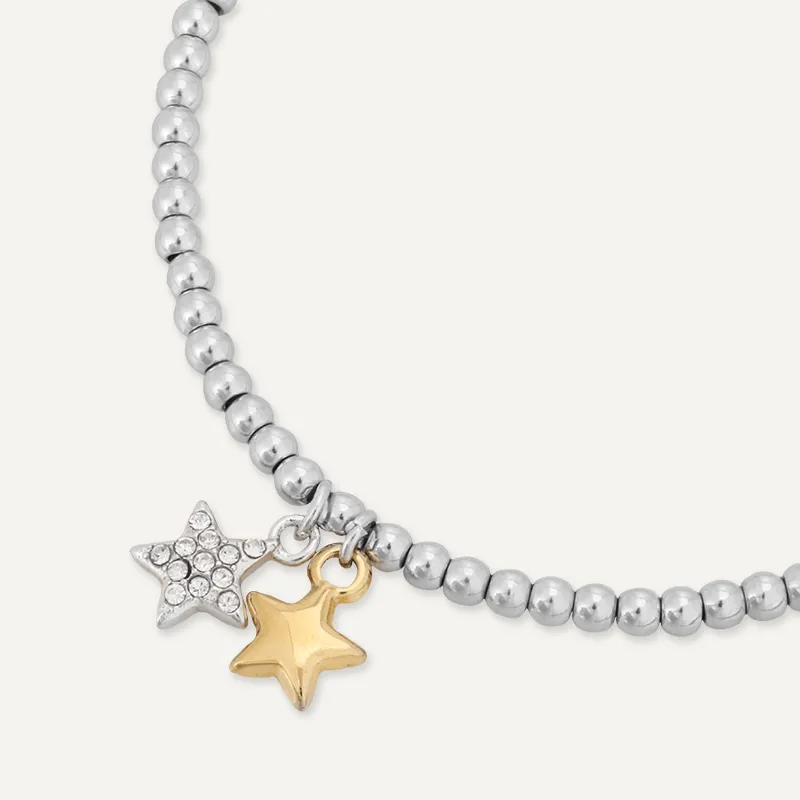 Memories: "TWINKLE" | Duo Star Bracelet | White Gold & 18K Gold-Plated