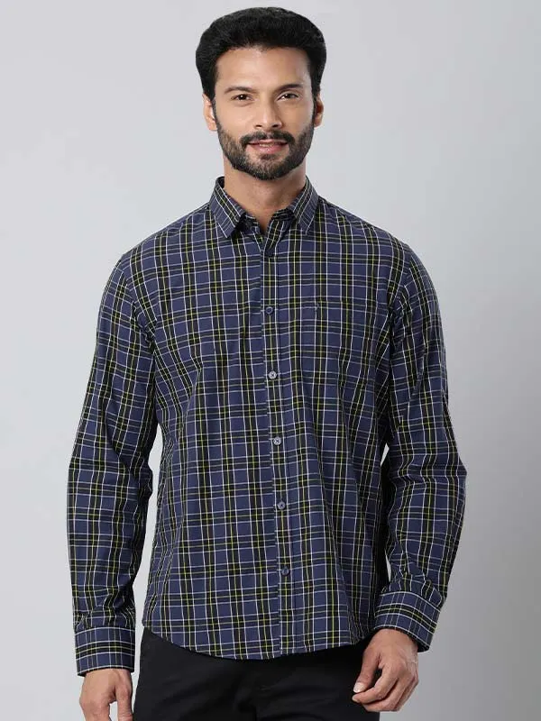 Men Checked Full Sleeve Cotton Stretch Shirt