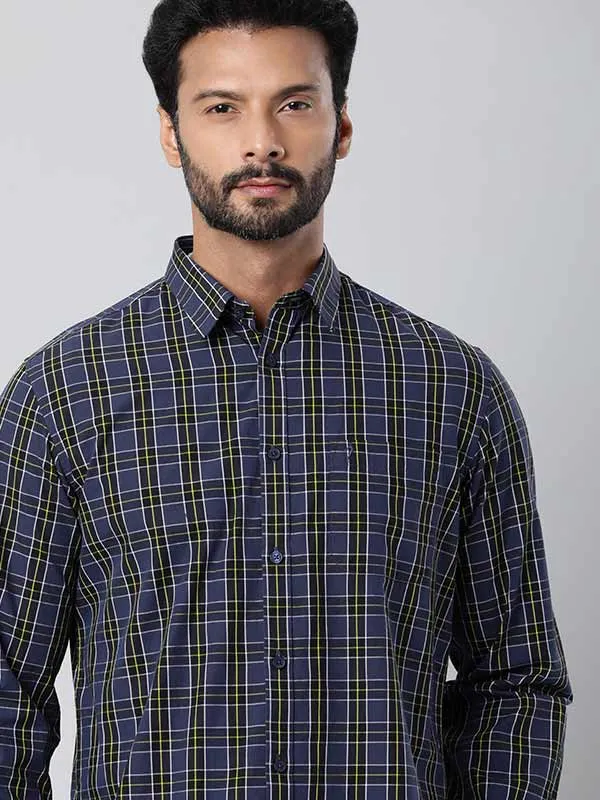 Men Checked Full Sleeve Cotton Stretch Shirt