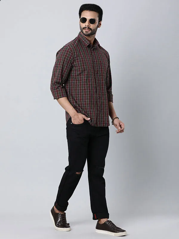 Men Checked Full Sleeve Cotton Stretch Shirt