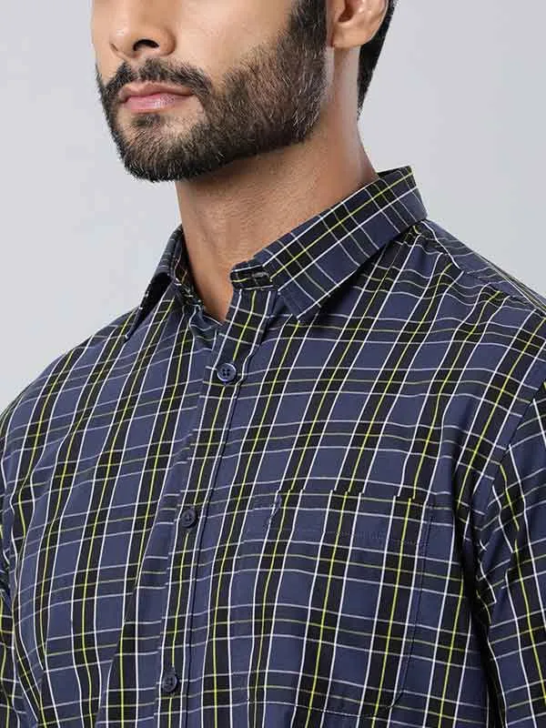 Men Checked Full Sleeve Cotton Stretch Shirt