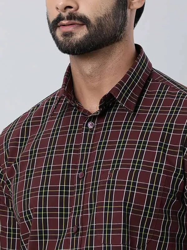 Men Checked Full Sleeve Cotton Stretch Shirt