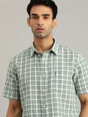 Men Checked Half Sleeve Cotton Blend Shirt