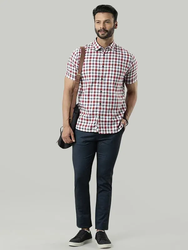 Men Checked Half Sleeve Cotton Shirt