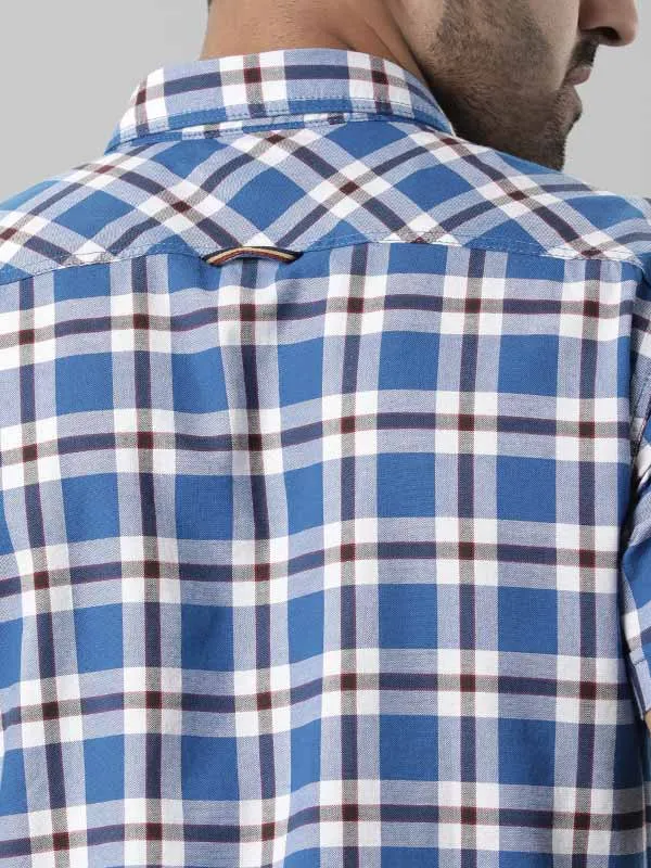 Men Checked Half Sleeve Cotton Shirt