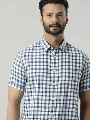 Men Checked Half Sleeve Cotton Shirt