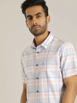 Men Checked Half Sleeve Cotton Shirt