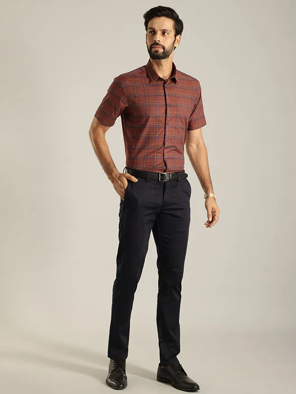 Men Checked Half Sleeve Cotton Shirt