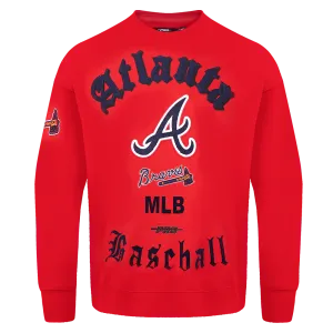 MLB ATLANTA BRAVES OLD ENGLISH MEN'S CREWNECK (RED)