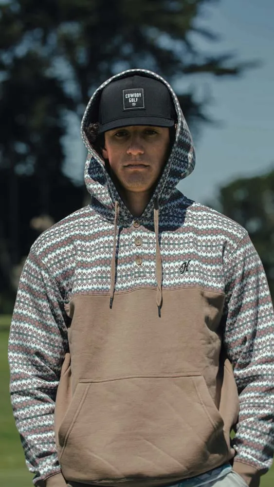 "Jimmy" Hoody Brown w/ Cream Multi Color Stripes