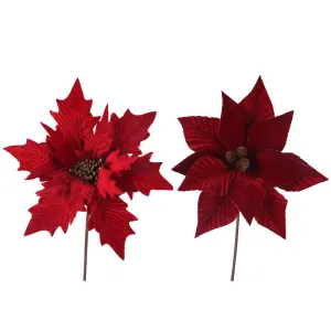 Red Velour Poinsettia