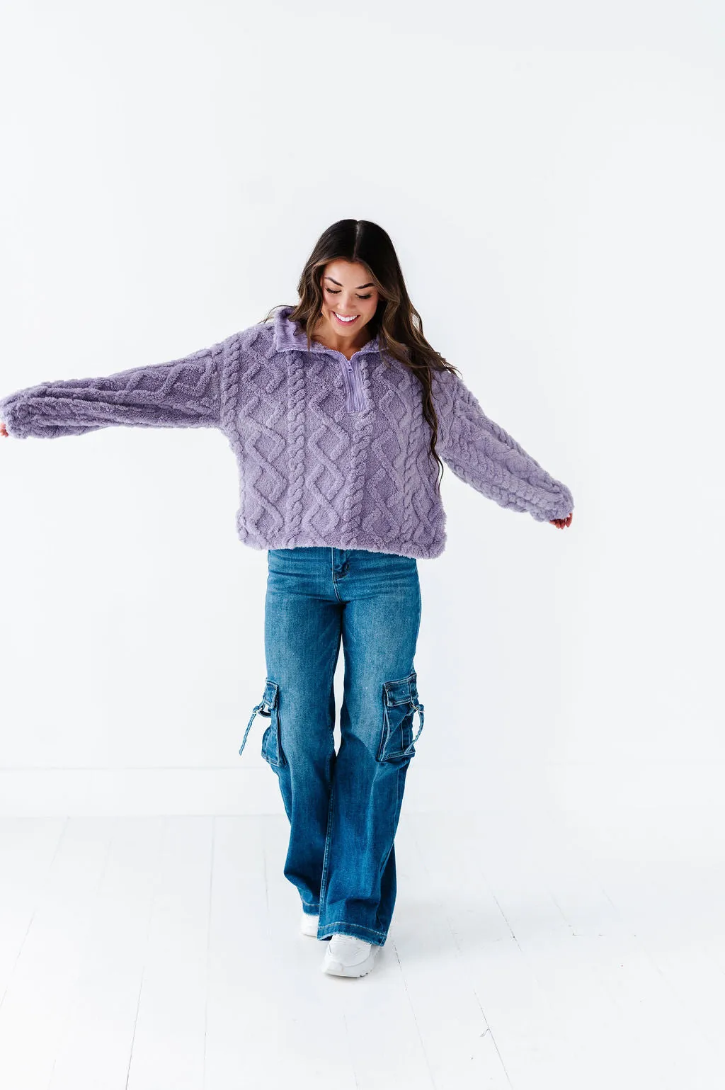 Shelley Bear Hug Pullover in Lavender