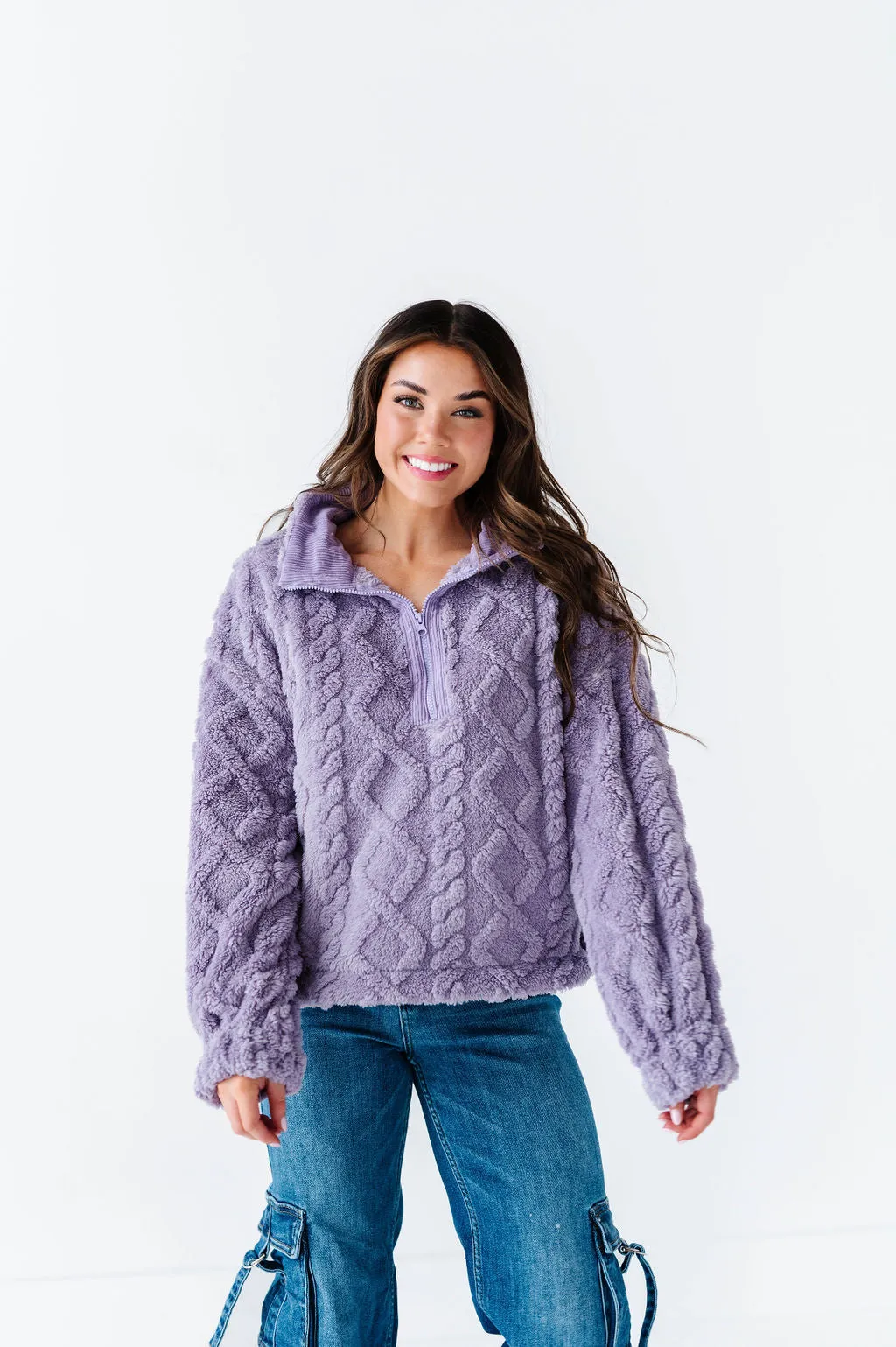 Shelley Bear Hug Pullover in Lavender