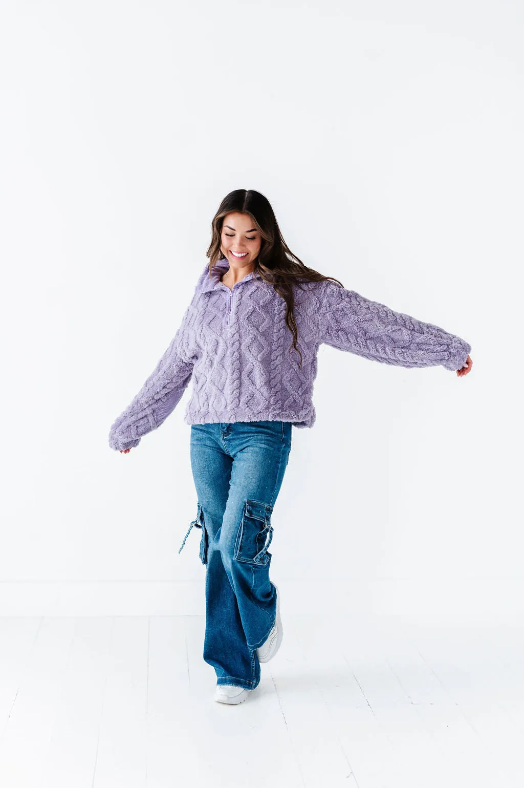 Shelley Bear Hug Pullover in Lavender