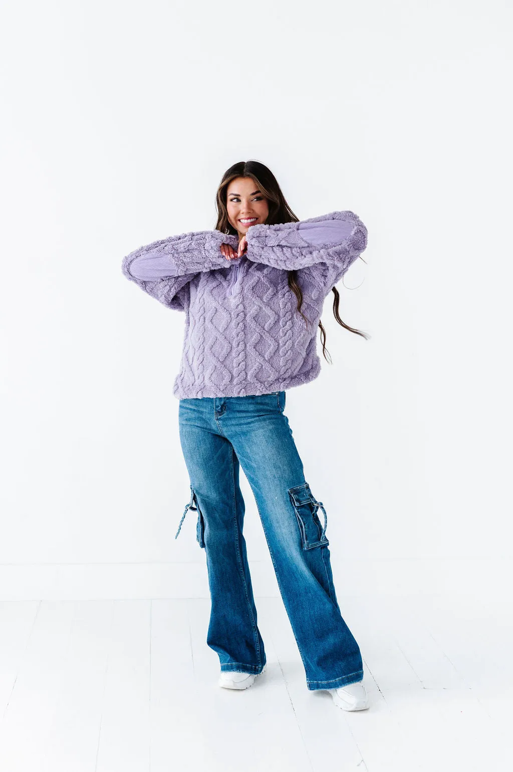 Shelley Bear Hug Pullover in Lavender