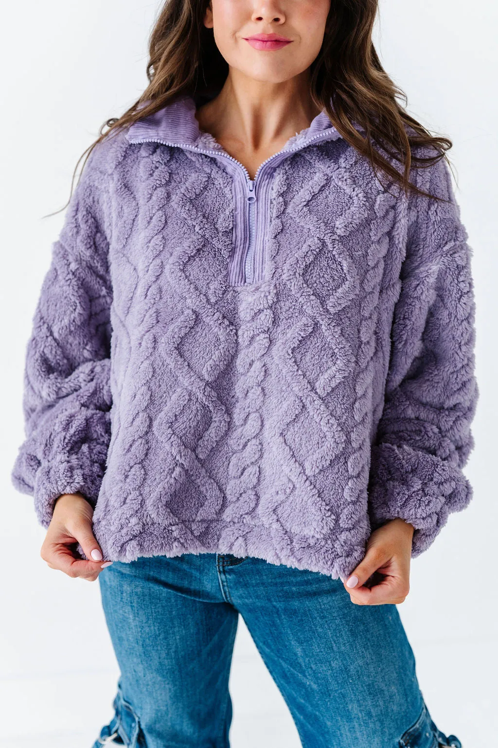 Shelley Bear Hug Pullover in Lavender