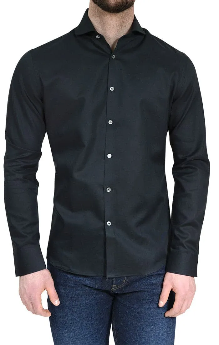 Textured Button Up Shirt in Black