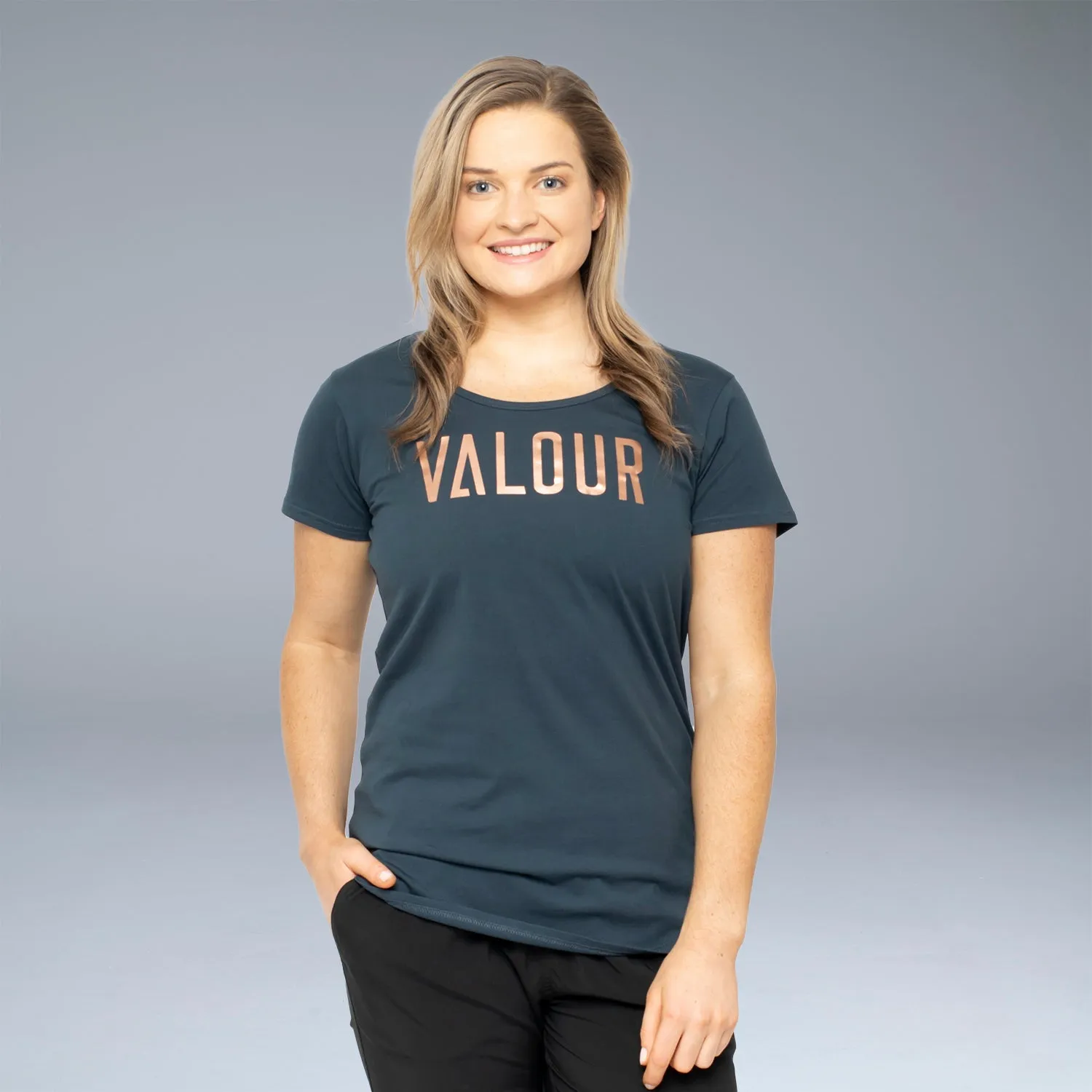 Valour Brand Tee-Indigo