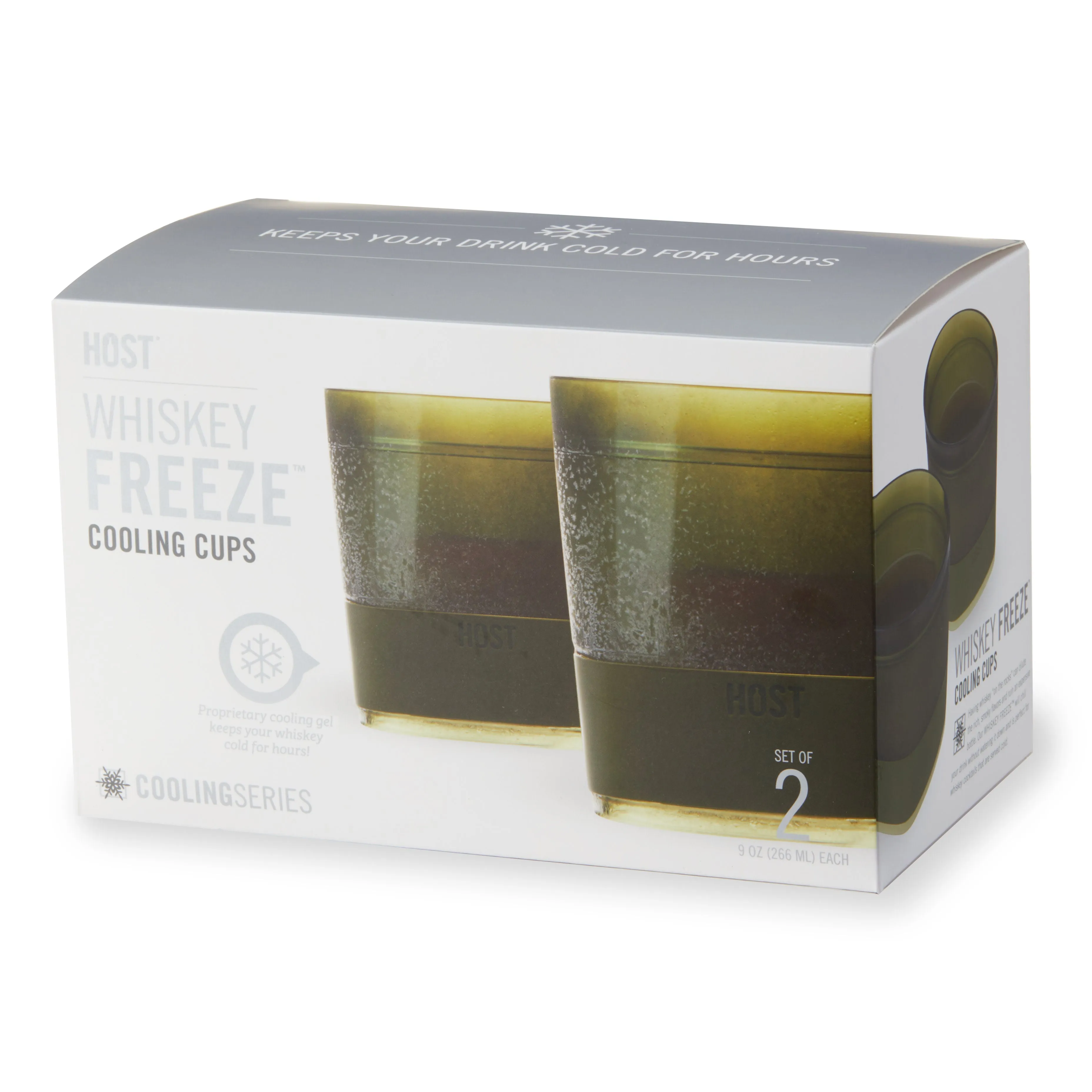 Whiskey FREEZE™ Cooling Cup in Olive Green Set of 2