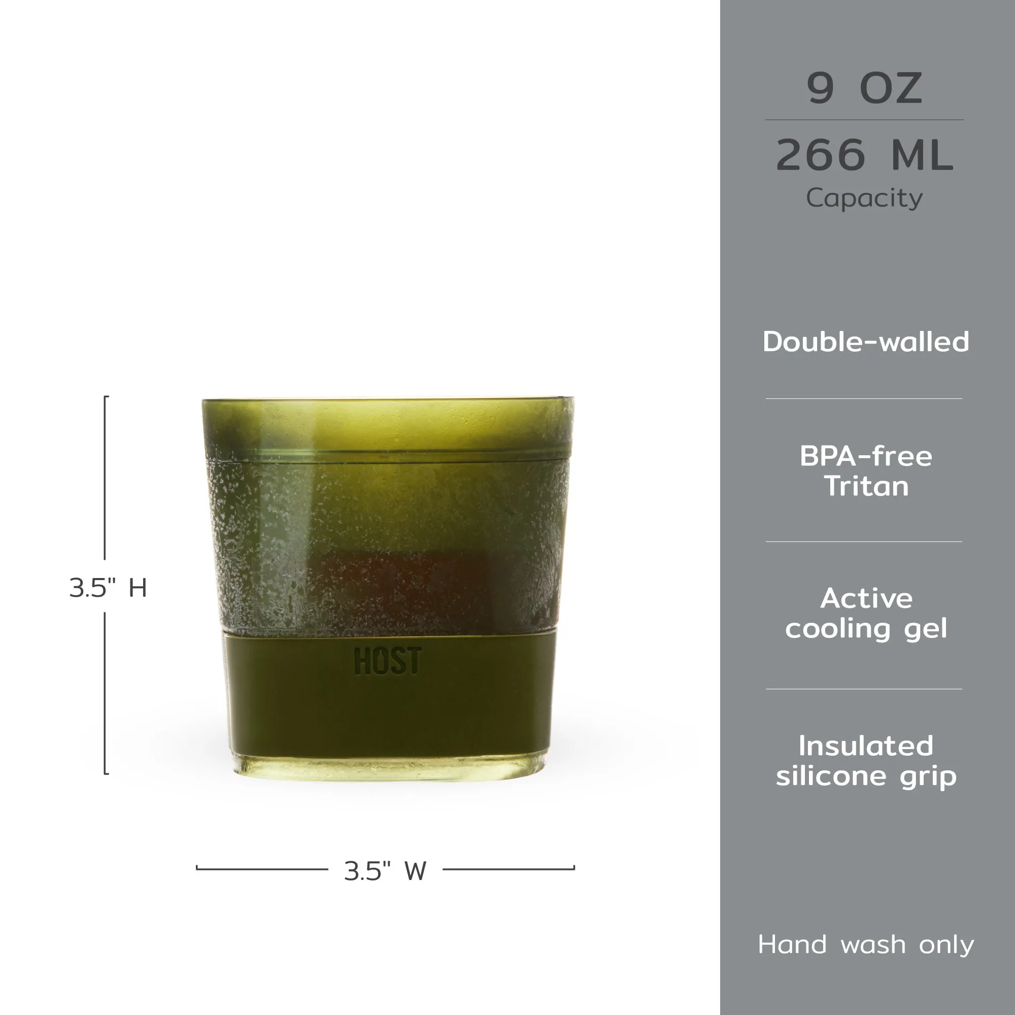 Whiskey FREEZE™ Cooling Cup in Olive Green Set of 2